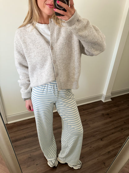 Easy Days Stripe Pants- Light Blue
