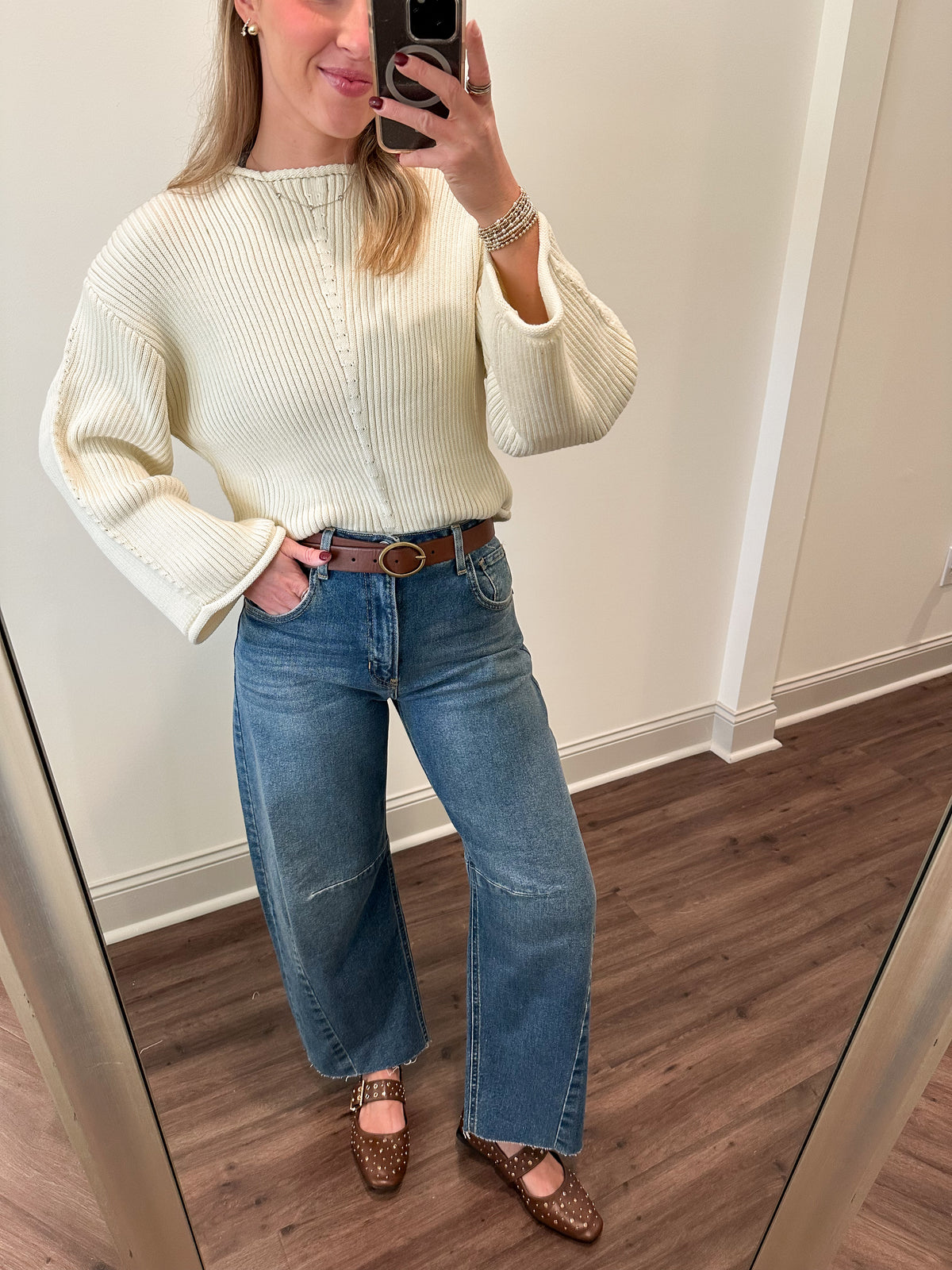 Ribbed Sweater- Cream