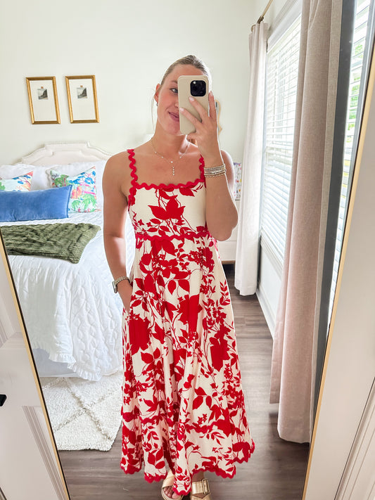 Rainey Dress- Red Floral
