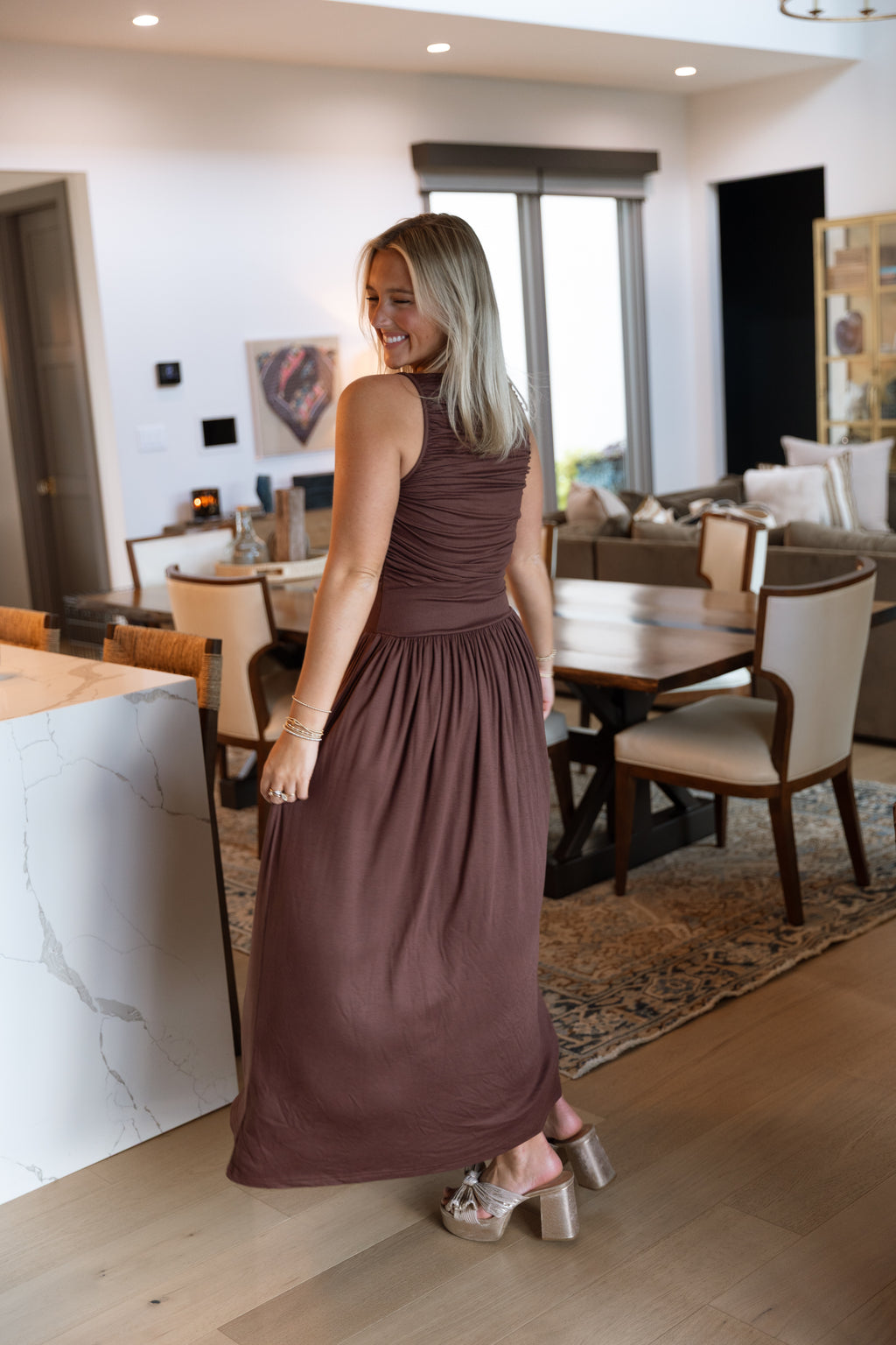 Leni Maxi Dress- Brown