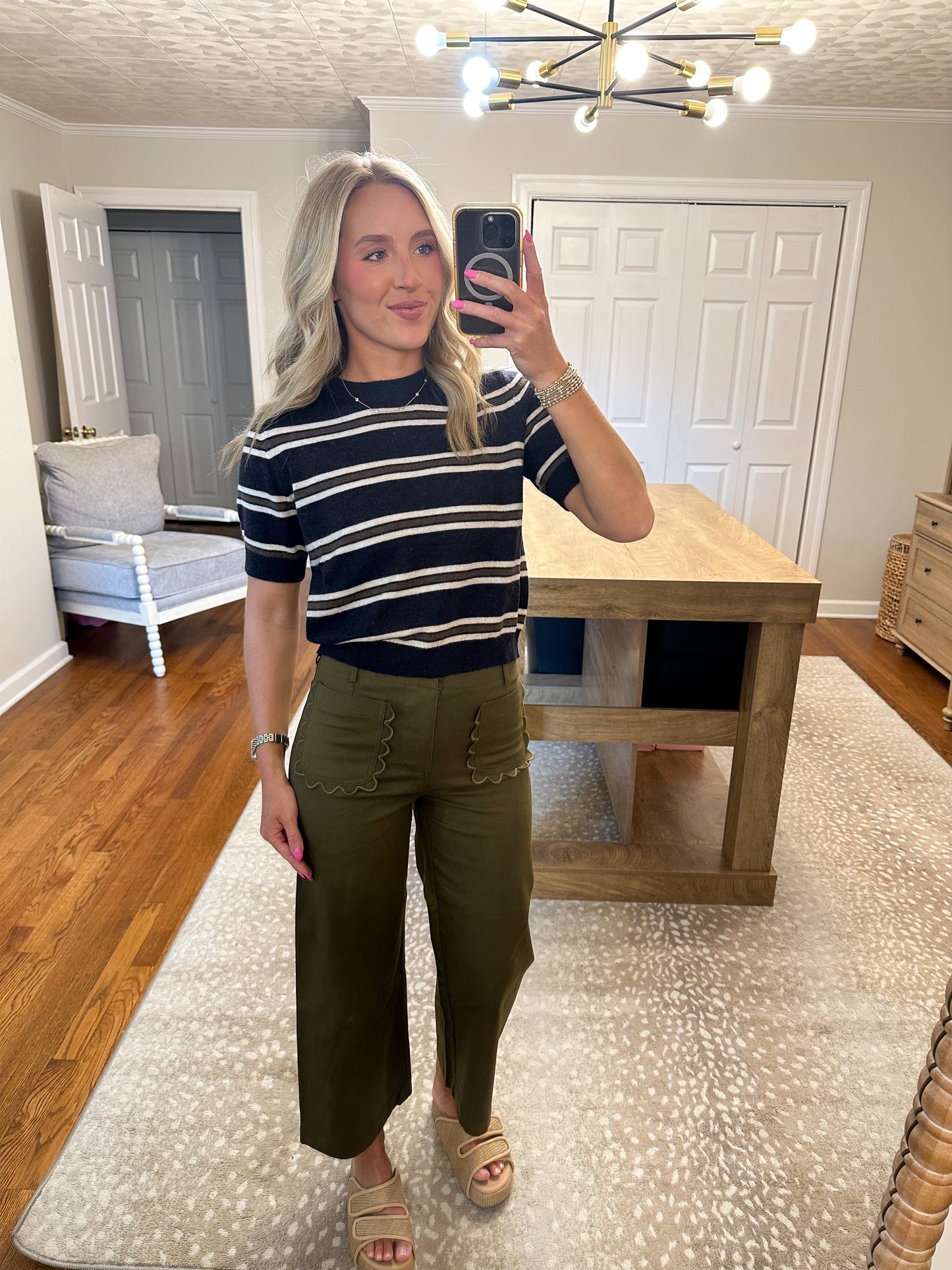 Patricia Striped Sweater- Navy