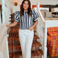 Callie Stripe Top- Navy/White