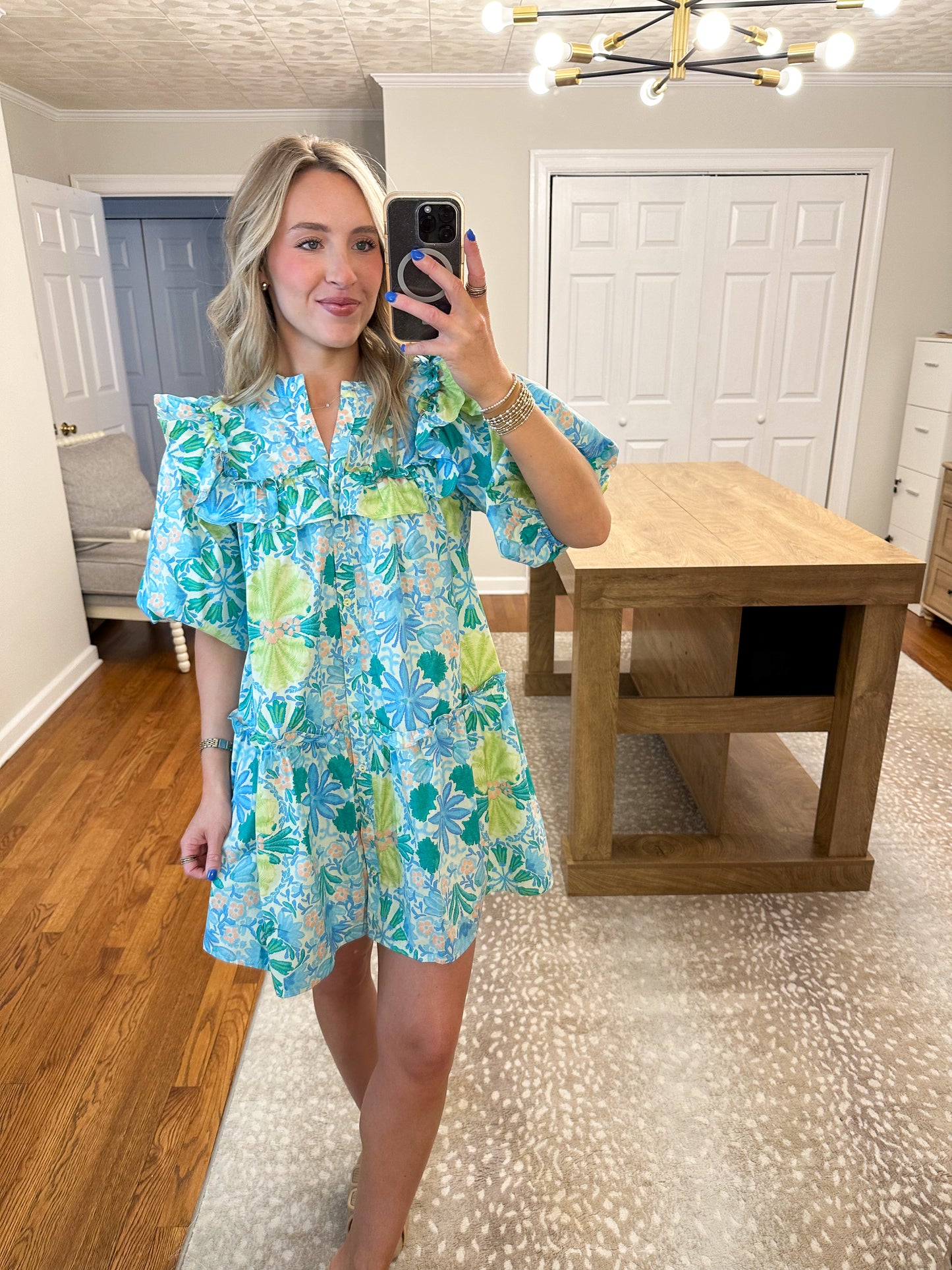 Lilah Floral Ruffle Shoulder Dress