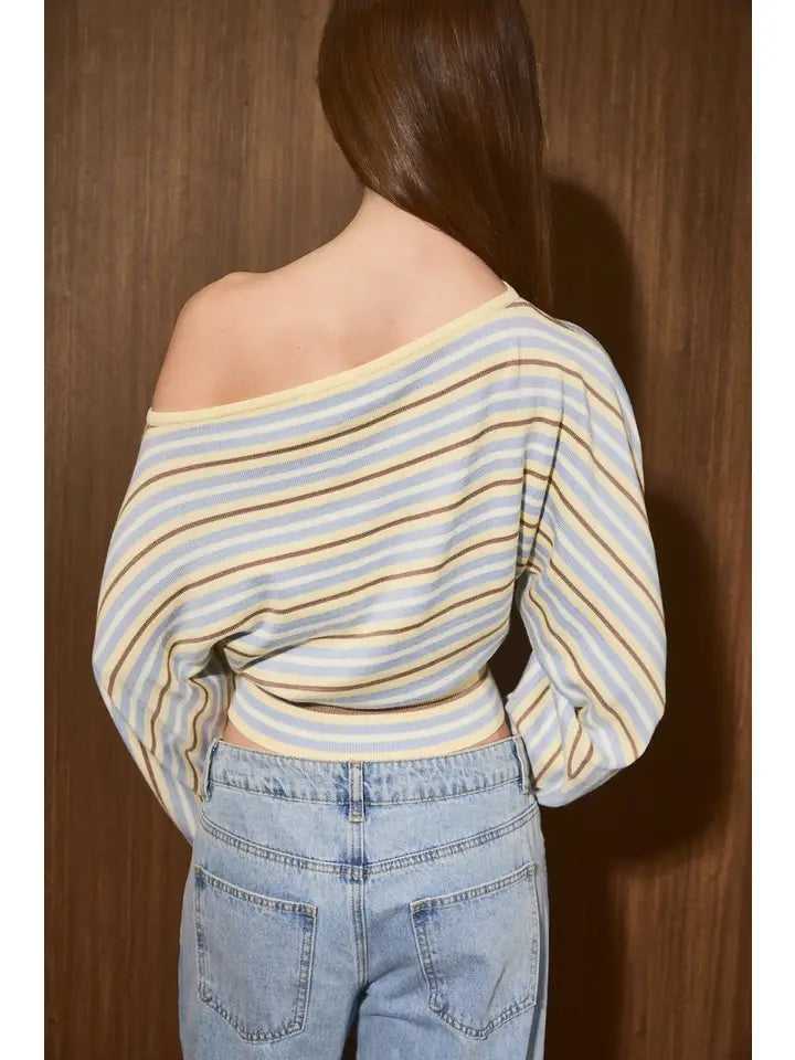 Shaylie Boatneck Top- Yellow