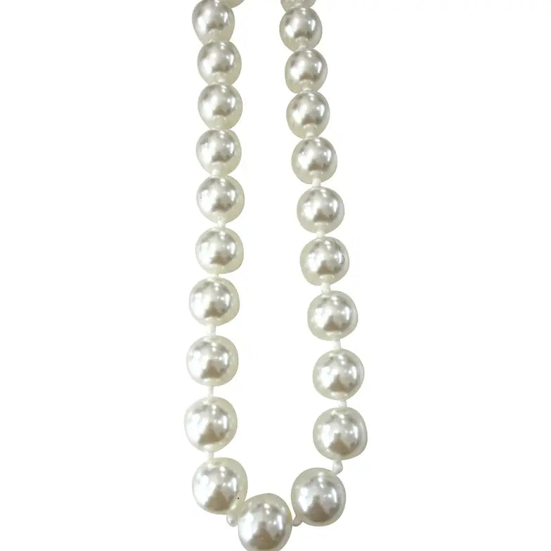 Mabry Chunky Beaded Necklace- Pearl