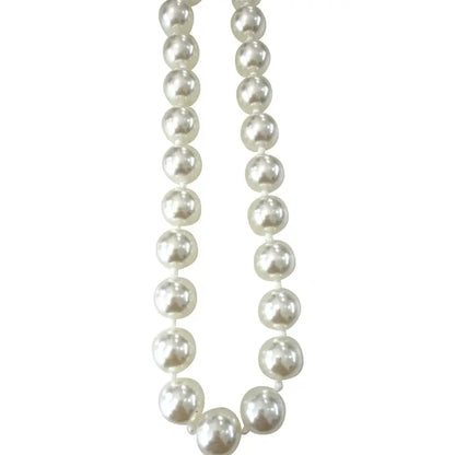 Mabry Chunky Beaded Necklace- Pearl
