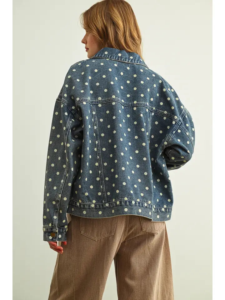Marcie Polka Dot Denim Jacket