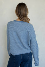 Piper Mini Stripe- Dusty Blue