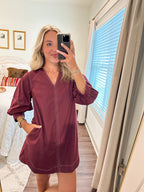 Sylvie Dress- Burgundy