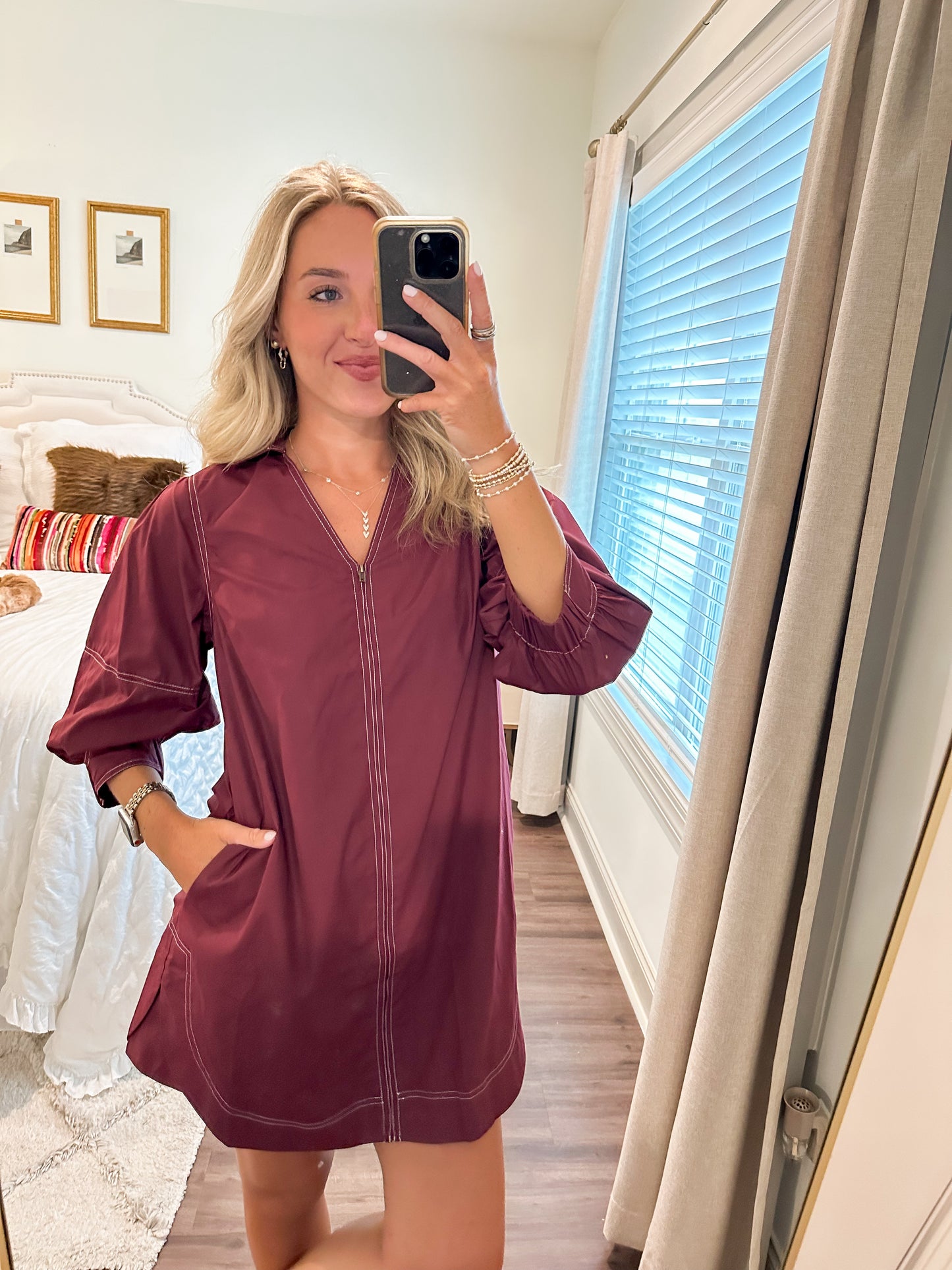 Sylvie Dress- Burgundy