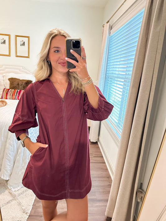 Sylvie Dress- Burgundy