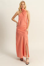 Harley Satin Maxi- Coral