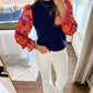 Orange Floral Sleeve Top