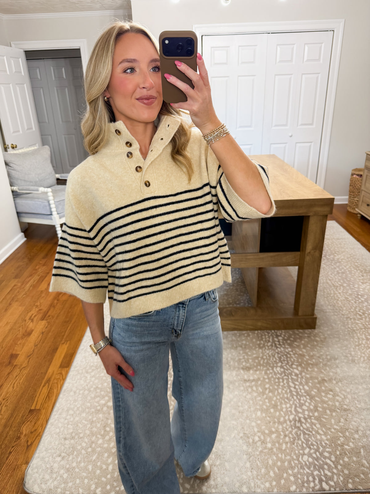 The Lainey Knit Sweater- Ecru