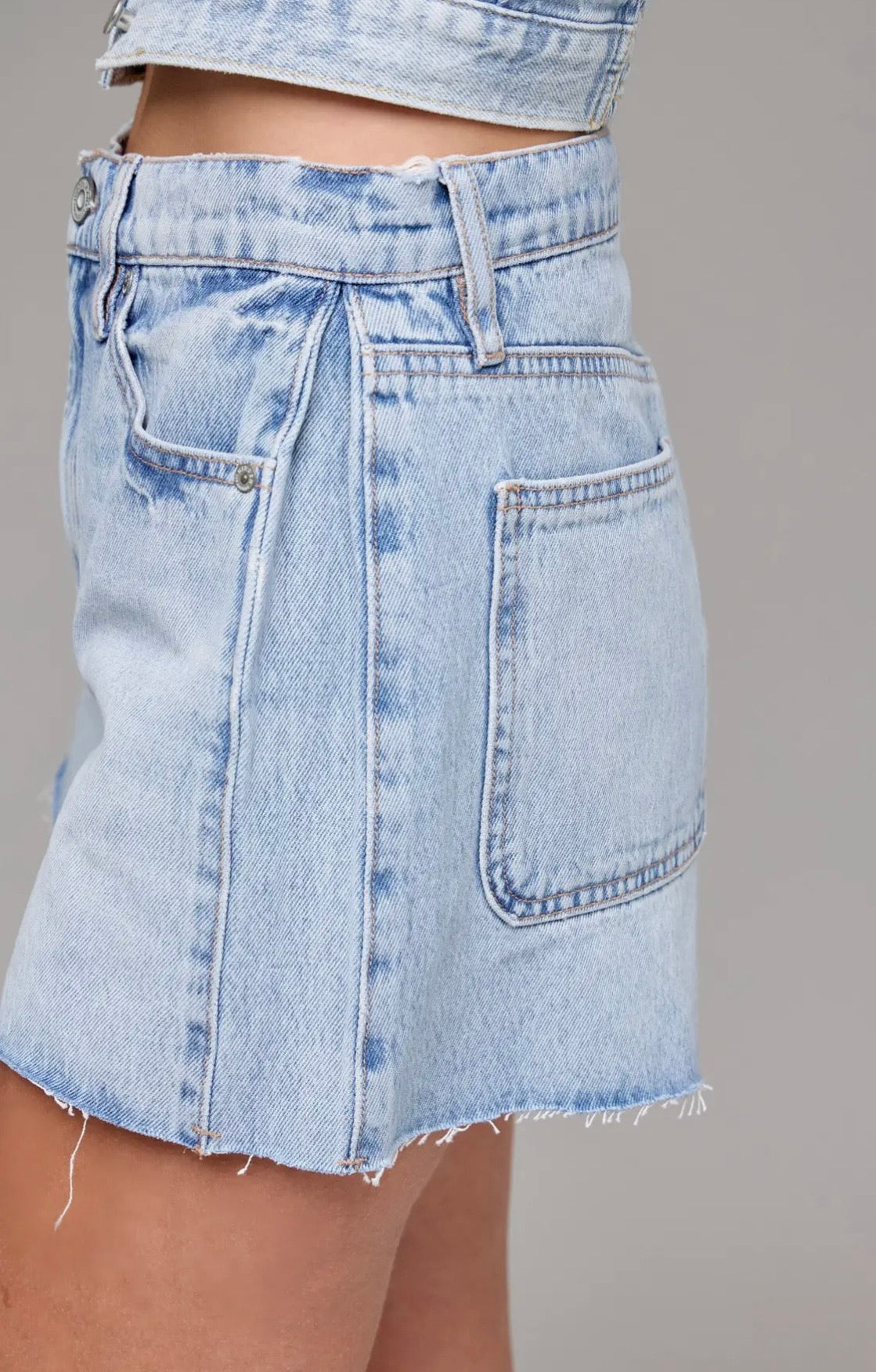 Ava Denim Shorts- Light Wash