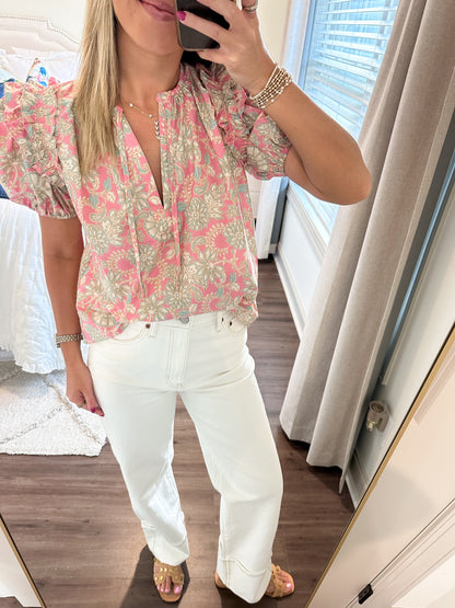 Liza Pink Floral Top