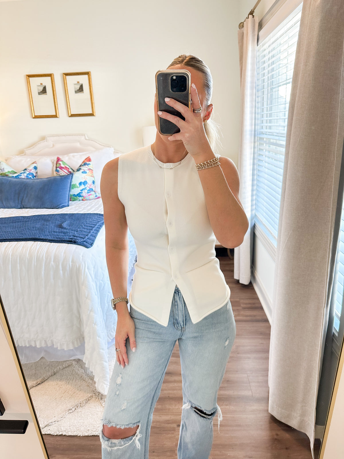 Mila Knit Top- White