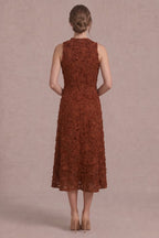 Cori Midi Dress- Rust