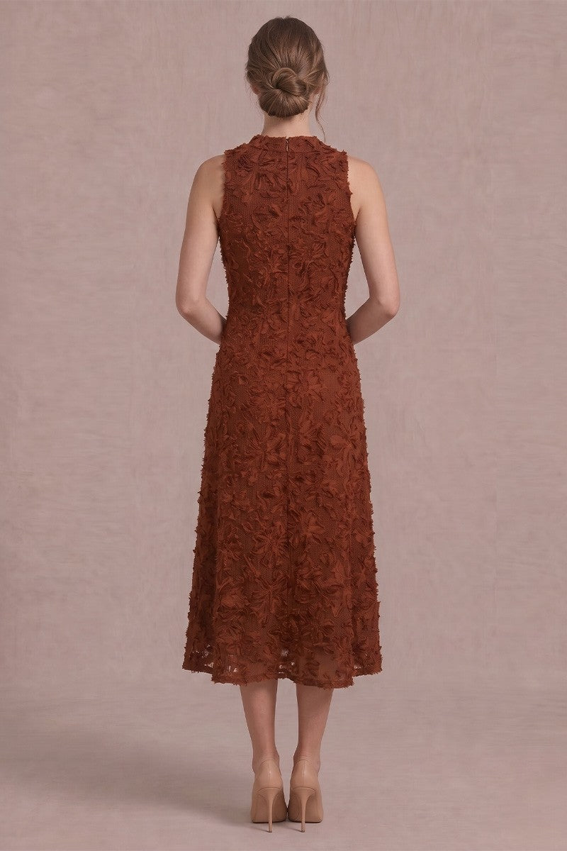 Cori Midi Dress- Rust