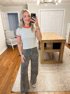 Lynn Stripe Ringer Tee- Orange