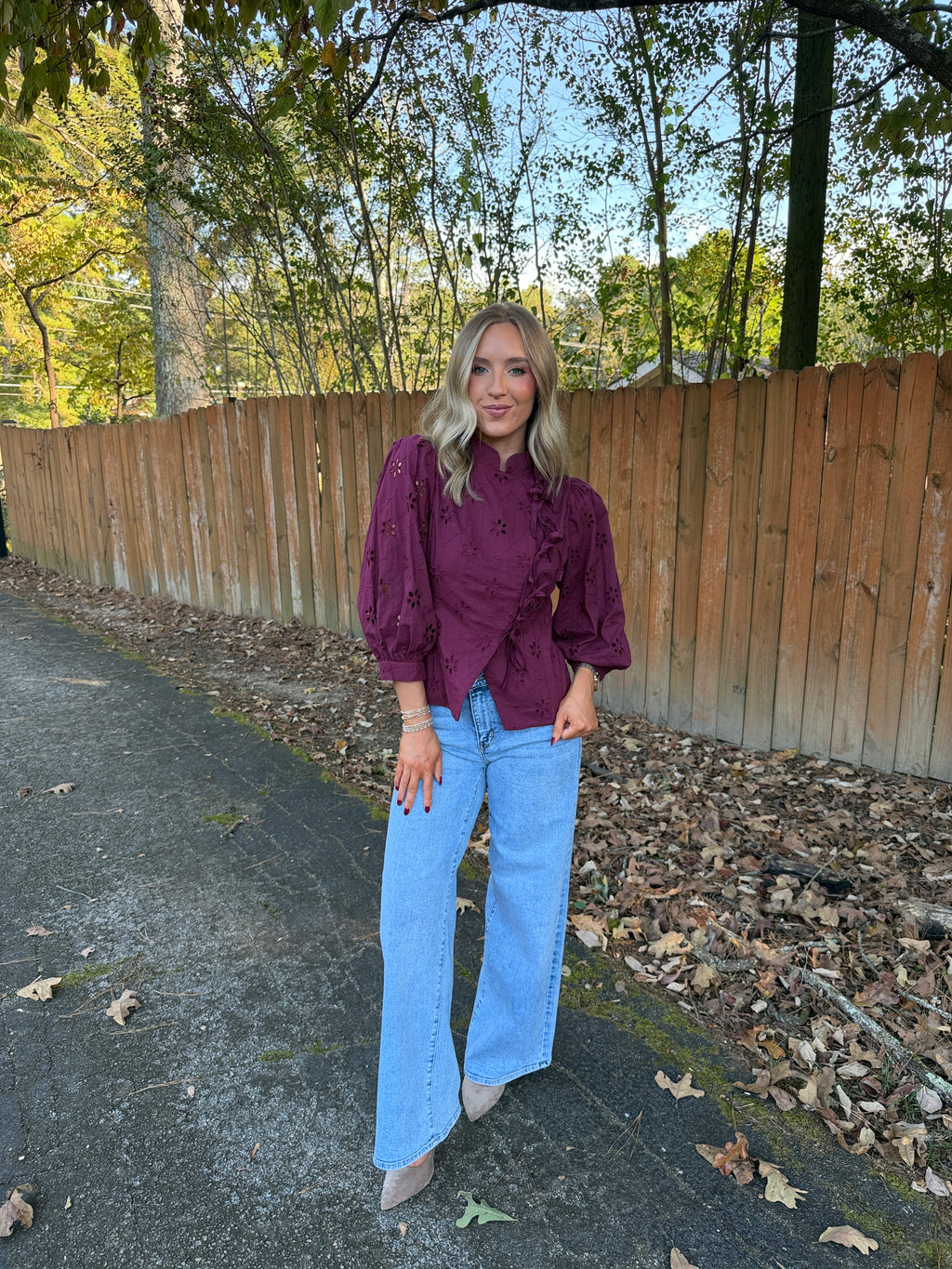 Elisa Tie Top- Burgundy