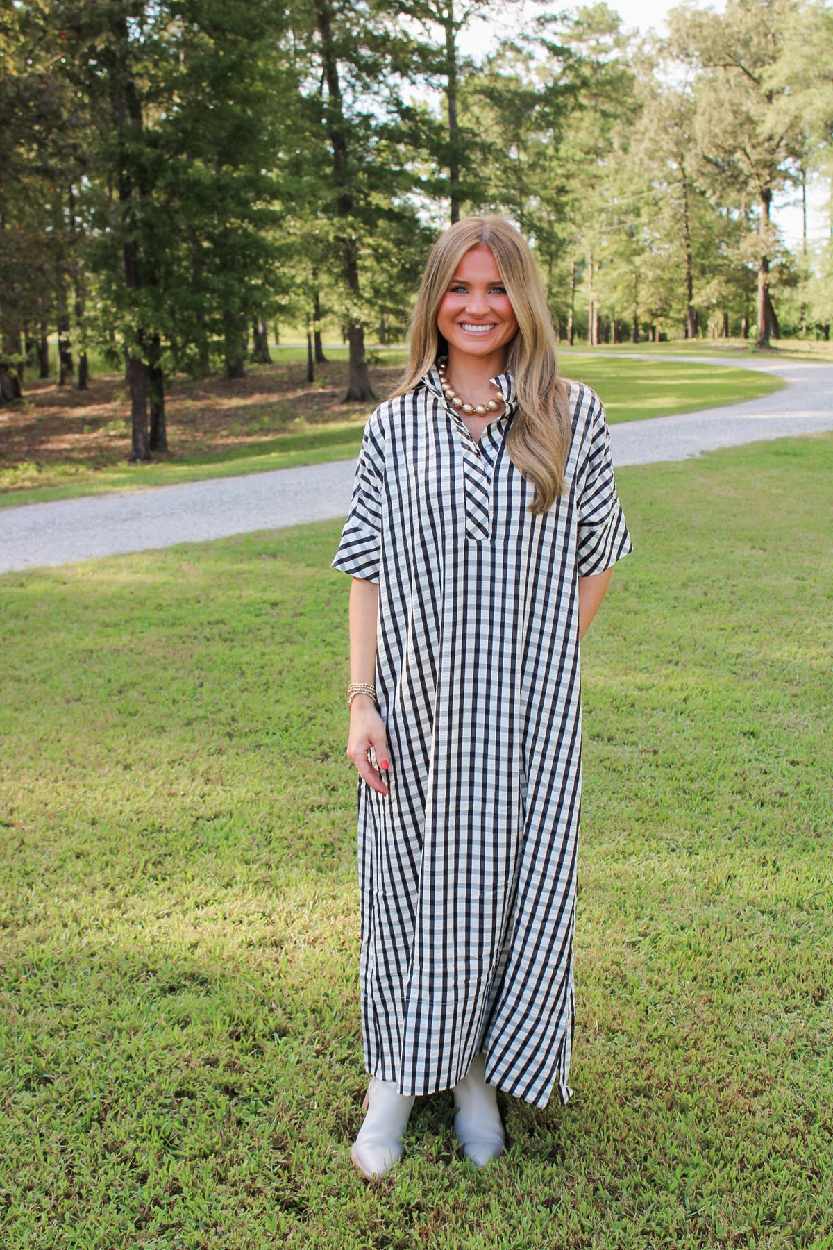 Ophelia Gingham Dress- Black