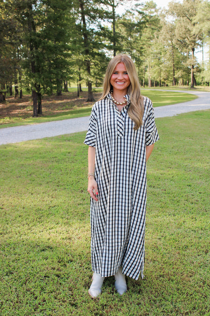 Ophelia Gingham Dress- Black