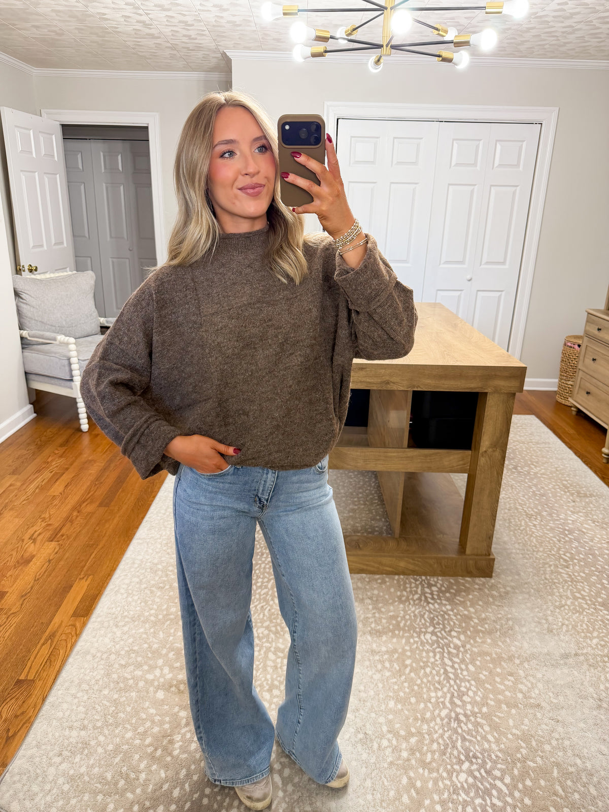 Yara Heathered Sweater- Mocha