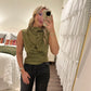 Satin Olive Top