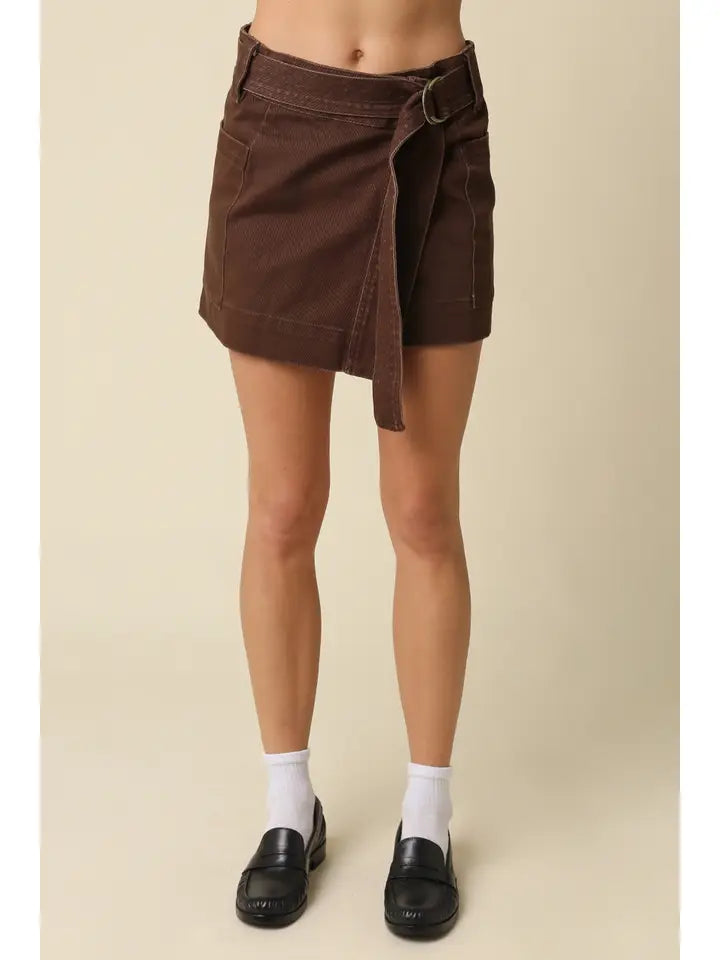 Leslie Belted Mini Skirt