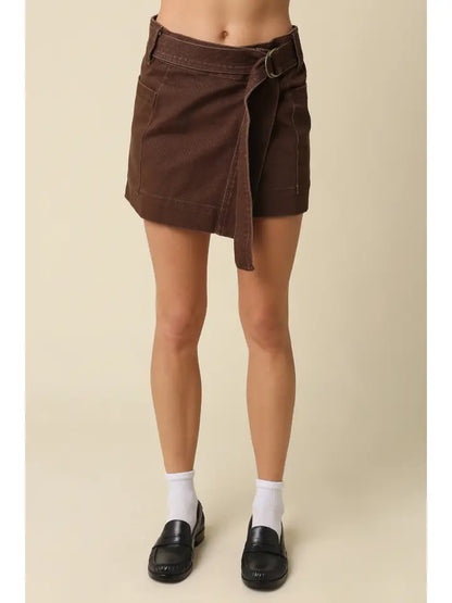 Leslie Belted Mini Skirt