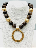 Brown Pendant Ball Necklace