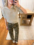 Camouflage Print Stretch Pants