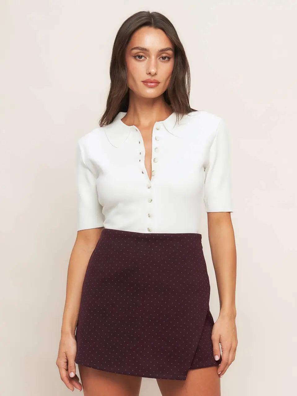 Monica Skort- Burgundy