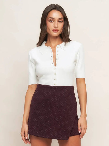 Monica Skort- Burgundy