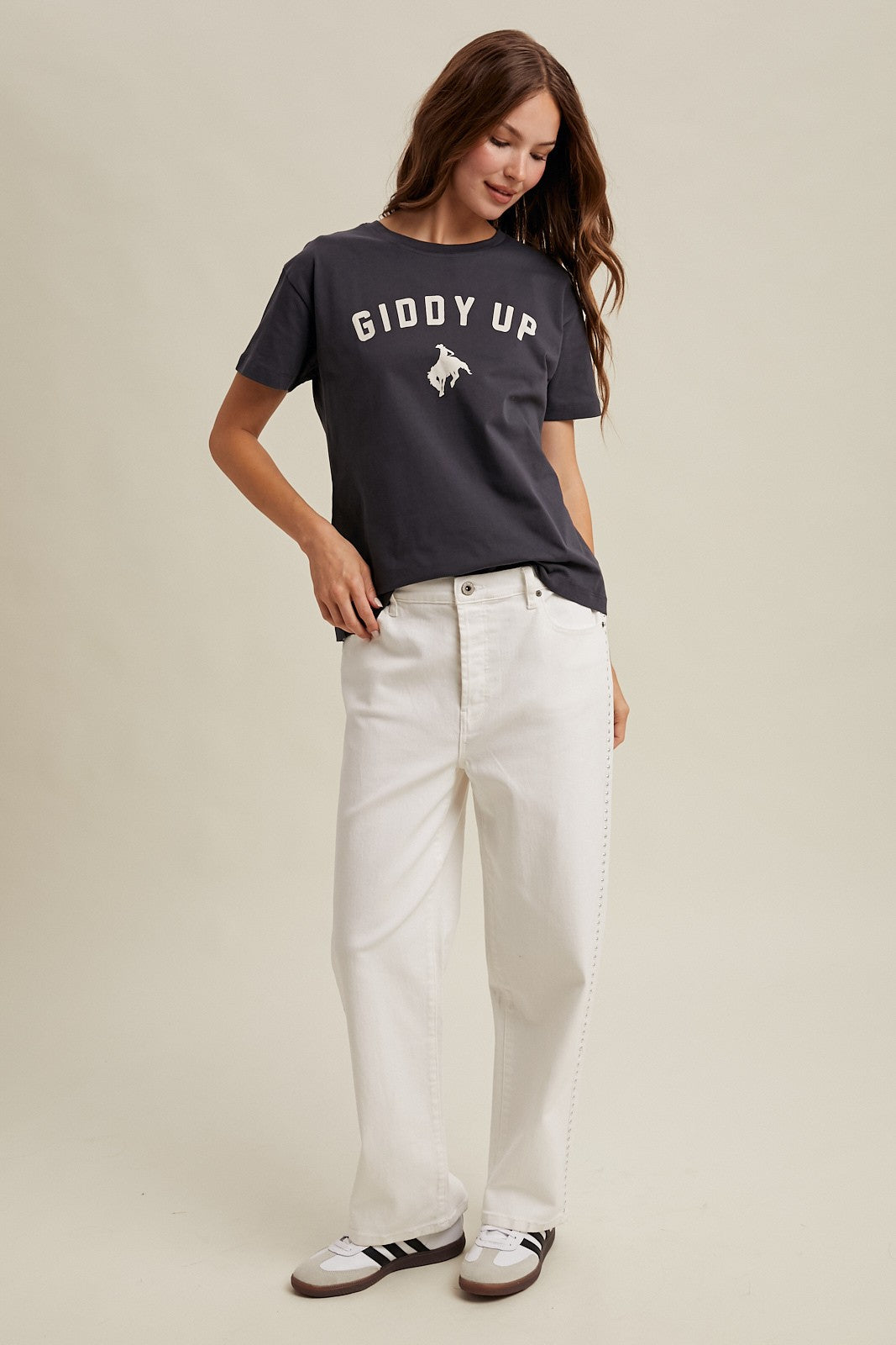 Giddy Up T-Shirt- Charcoal