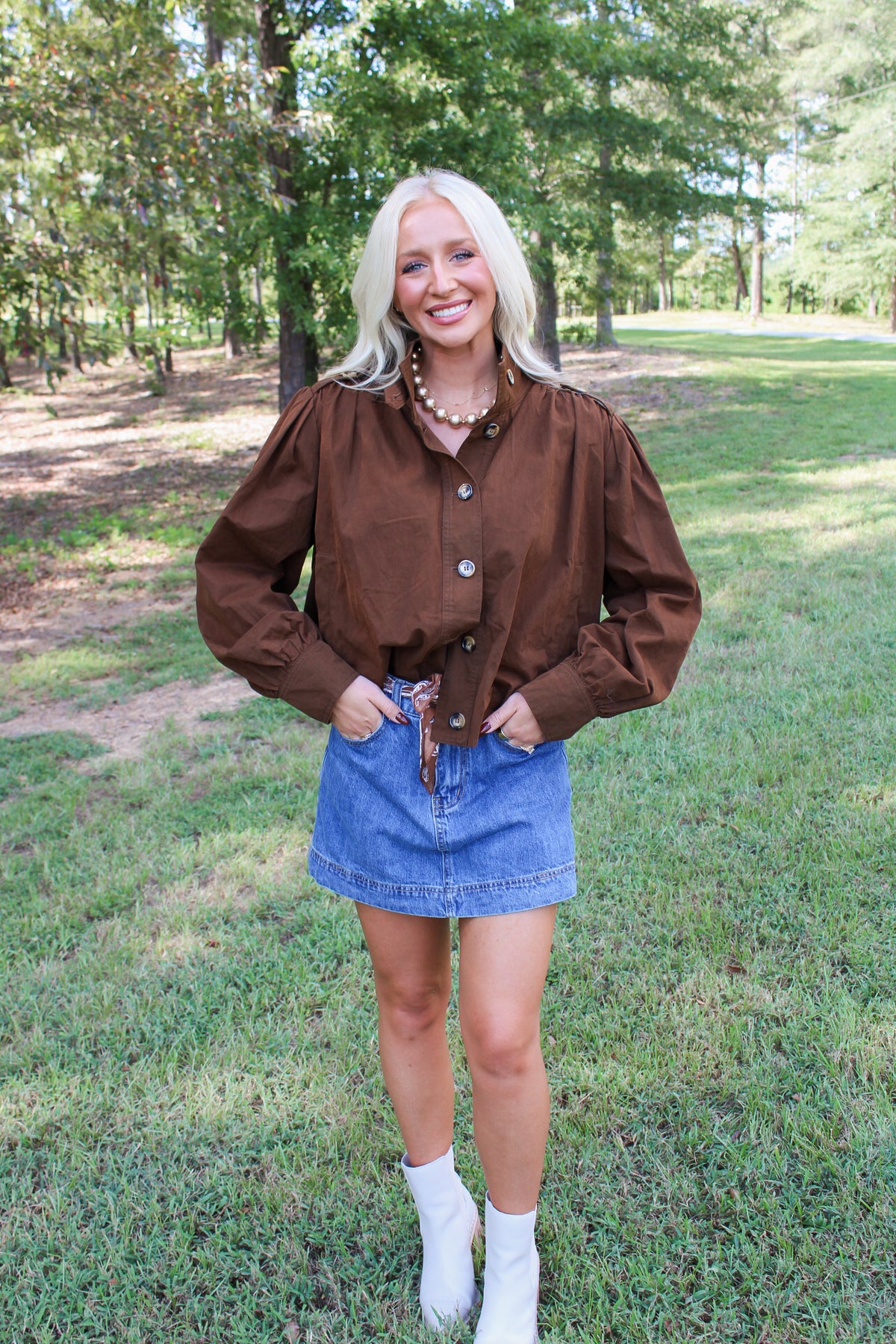 Farrah Bomber Jacket- Dark Brown