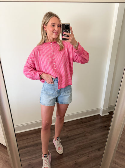 Piper Mini Stripe- Bubblegum