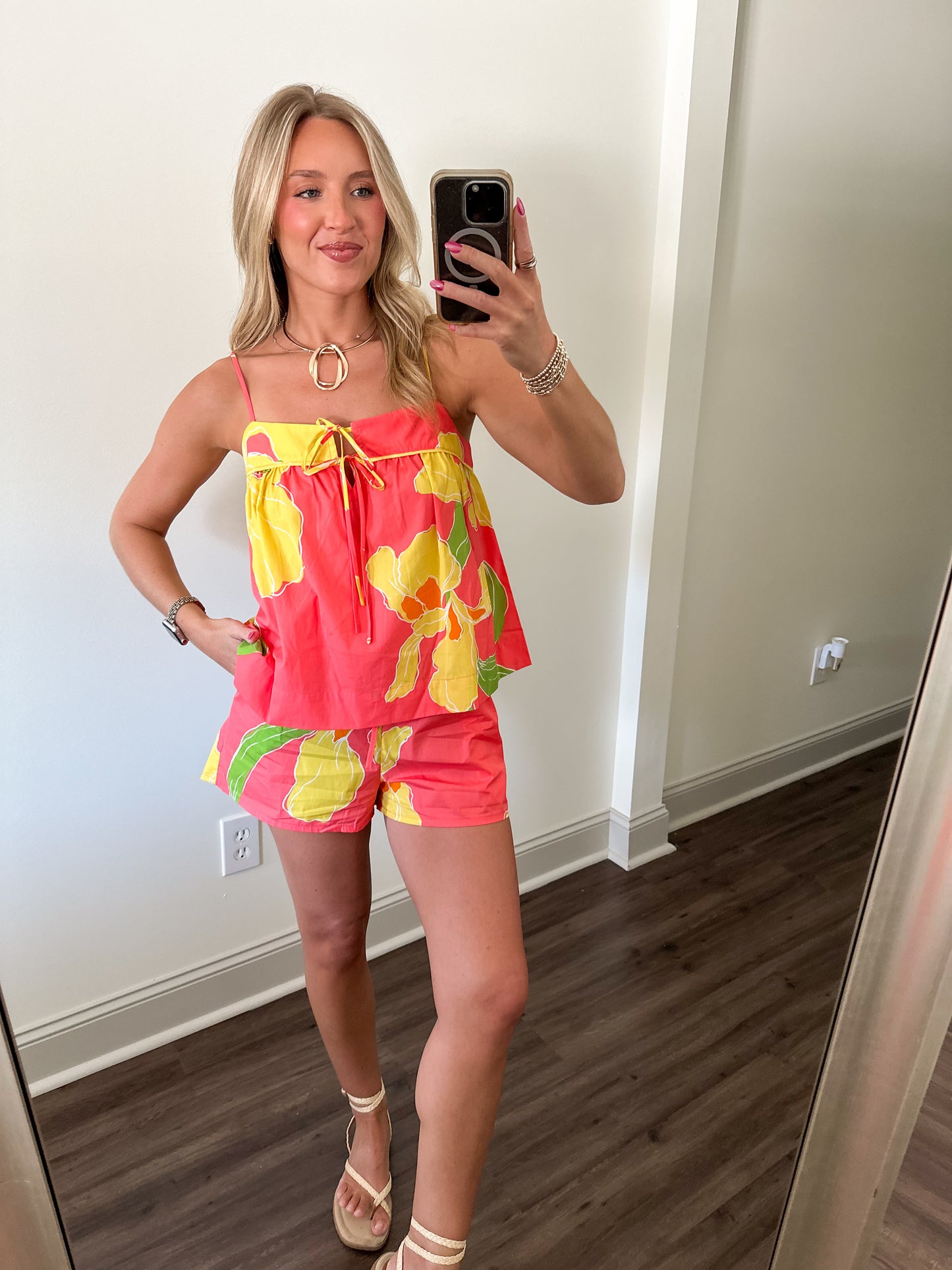 Laci Floral Set- Coral