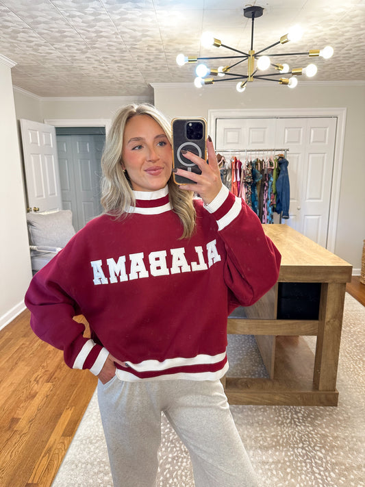 Alabama Crimson Mockneck Sweatshirt