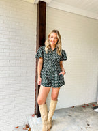 Twill Romper- Green