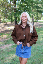 Farrah Bomber Jacket- Dark Brown