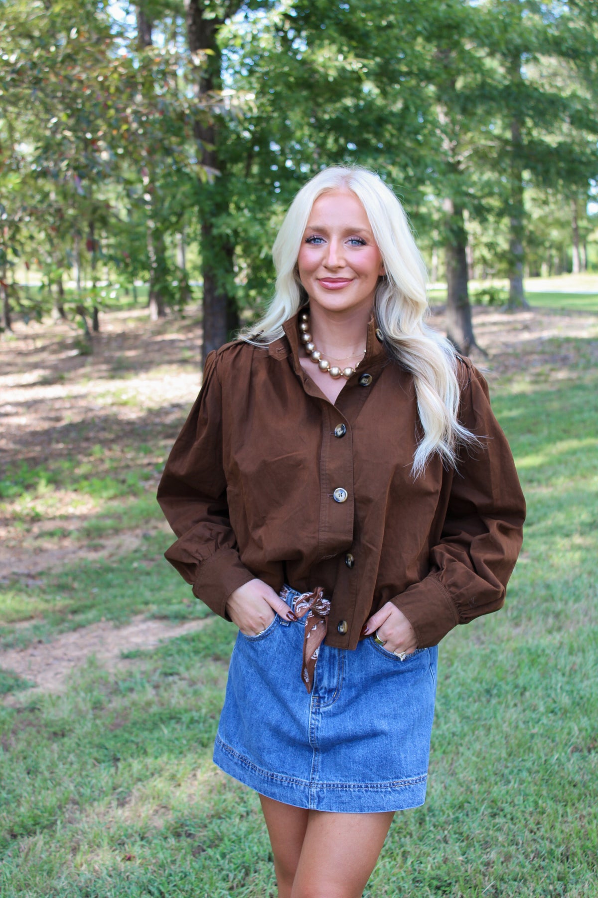 Farrah Bomber Jacket- Dark Brown