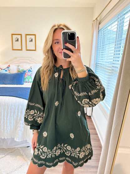 Embroidered Peasant Mini