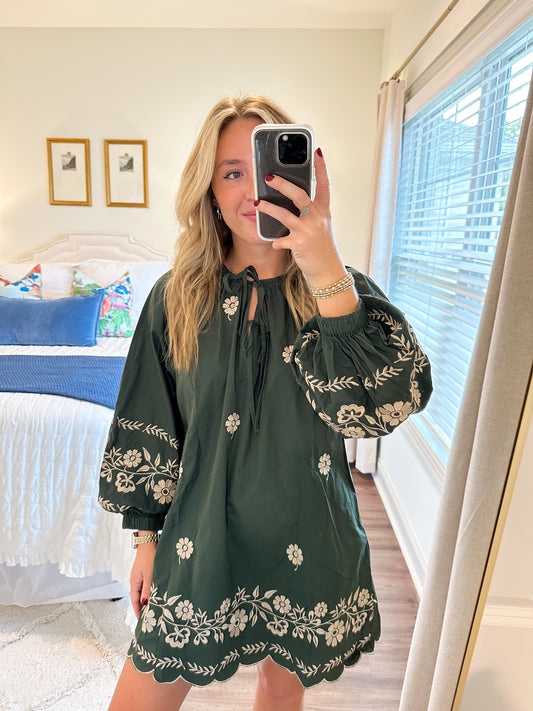 Embroidered Peasant Mini