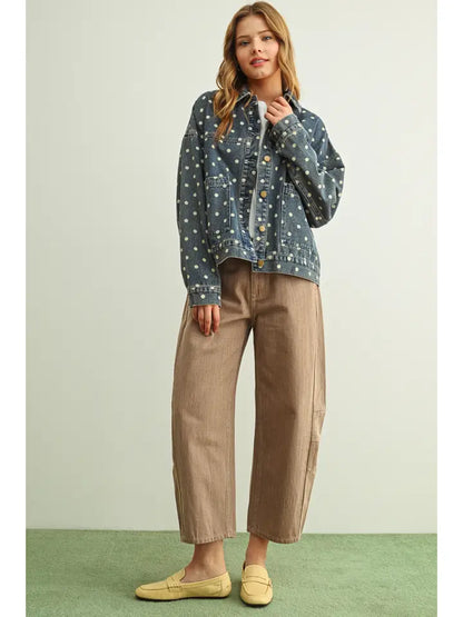 Marcie Polka Dot Denim Jacket