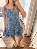 Bailee Square Neck Mini- Blue