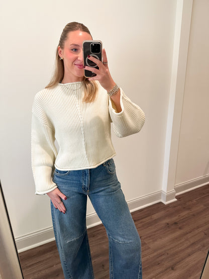 Ribbed Sweater- Cream