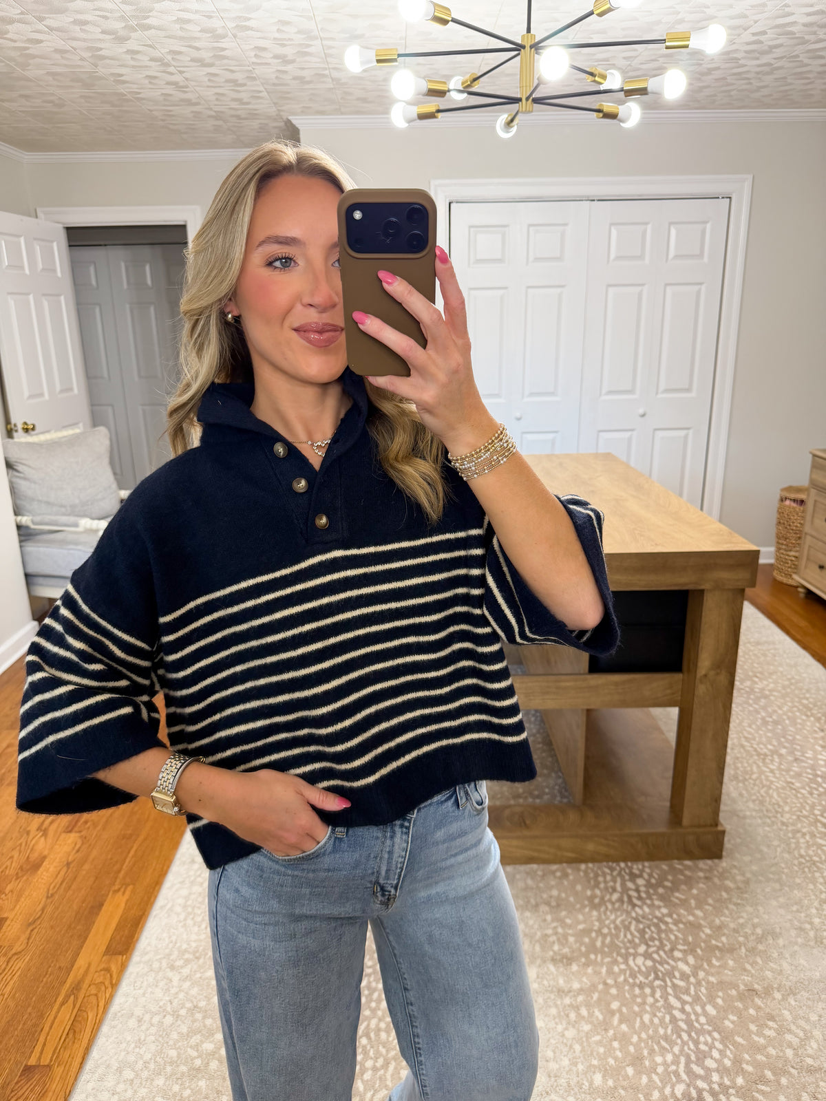The Lainey Knit Sweater- Navy