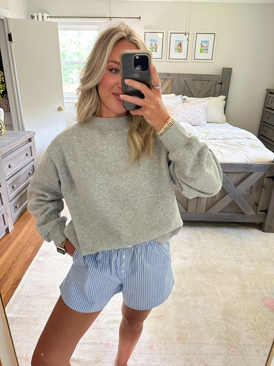 Kiera Mockneck Sweatshirt- Heather Grey